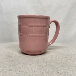 Longaberger‎ Woven Traditions Pink Pottery Coffee Cup Mugs 14oz.